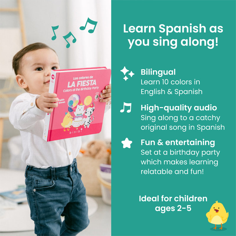 Colors in Spanish: Musical Learning Book for Preschoolers – Binibi