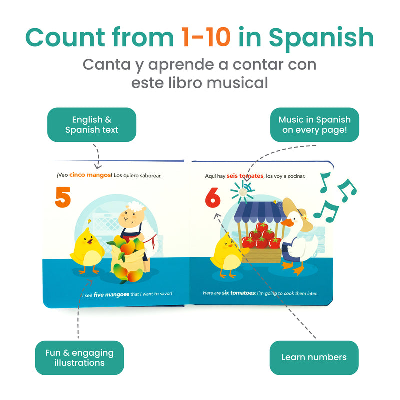 Counting At The Market Bilingual Musical Book